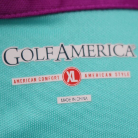 Golf America Aqua & Purple Sleeveless Polo Shirt Sz XL - Picture 7 of 8